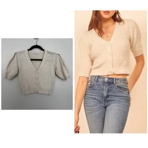 Reformation Hope Cardigan in Ivory